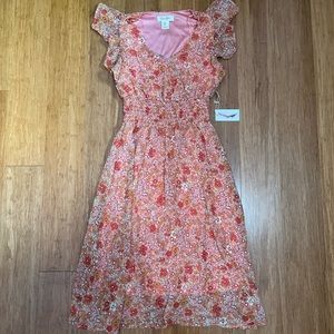 Pink and Orange Floral Dress, XS, Jessica Simpson